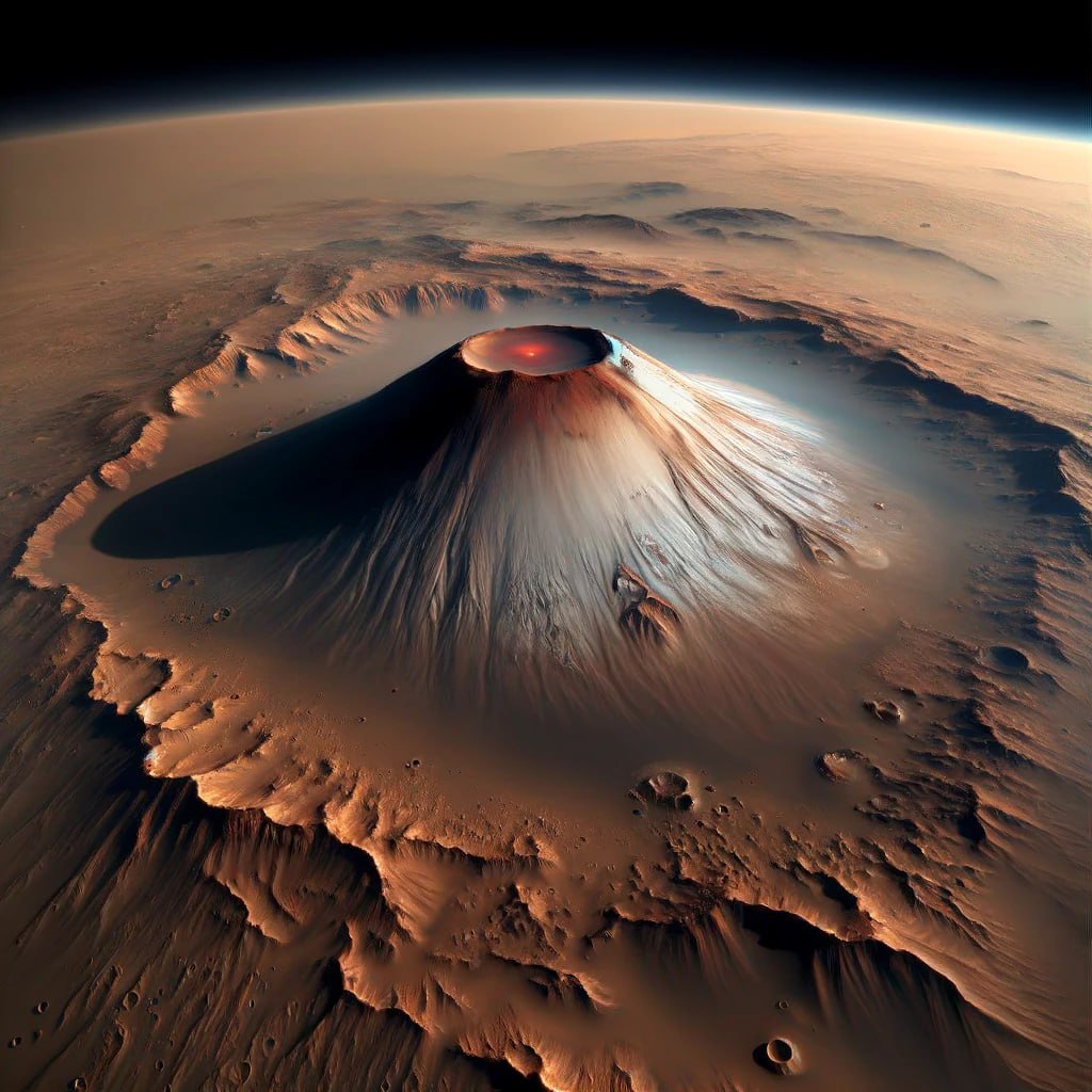 Гора Олимп на Марсе: снимок с Аль-Амала